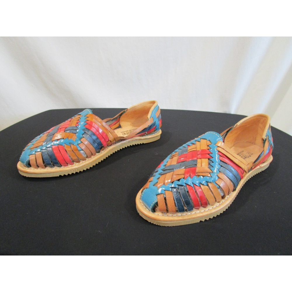 EUC! D'Santy Mexican Multicolor Leather Huarache Sandals Women Size 7